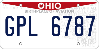 OH license plate GPL6787