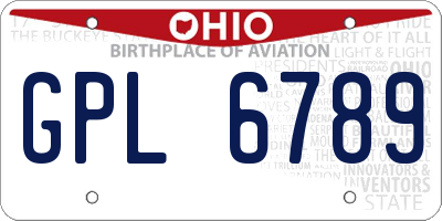 OH license plate GPL6789