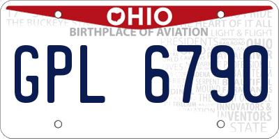 OH license plate GPL6790