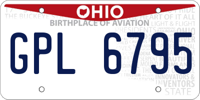 OH license plate GPL6795