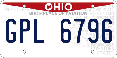 OH license plate GPL6796