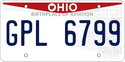 OH license plate GPL6799