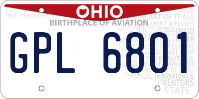 OH license plate GPL6801