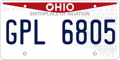 OH license plate GPL6805