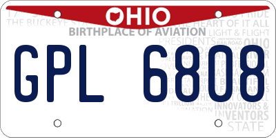 OH license plate GPL6808