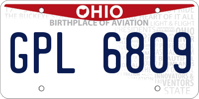 OH license plate GPL6809