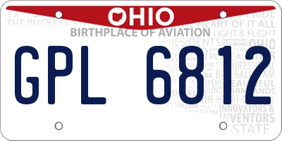 OH license plate GPL6812