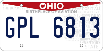 OH license plate GPL6813