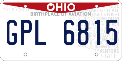 OH license plate GPL6815