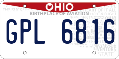 OH license plate GPL6816