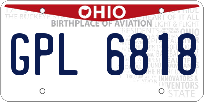 OH license plate GPL6818