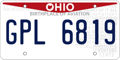 OH license plate GPL6819