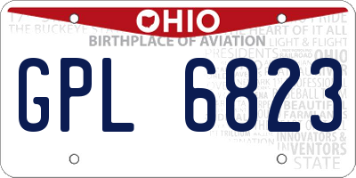 OH license plate GPL6823