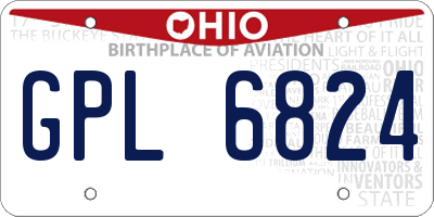 OH license plate GPL6824