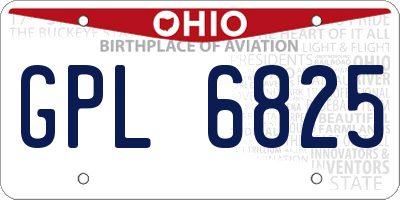 OH license plate GPL6825
