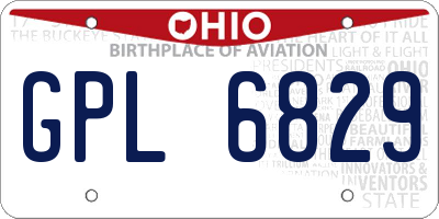 OH license plate GPL6829