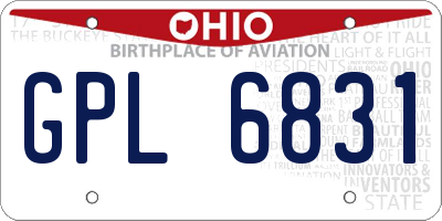 OH license plate GPL6831