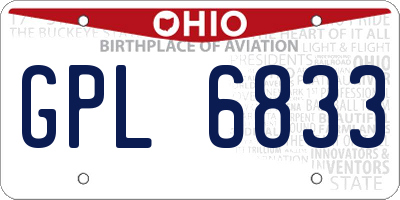 OH license plate GPL6833