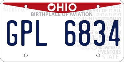 OH license plate GPL6834