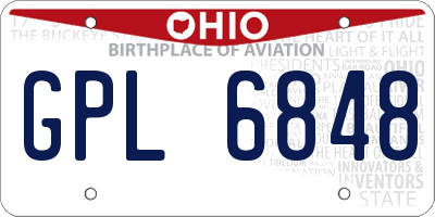 OH license plate GPL6848