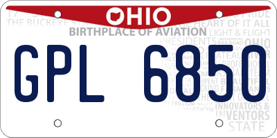 OH license plate GPL6850