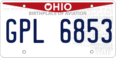 OH license plate GPL6853