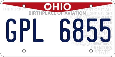 OH license plate GPL6855
