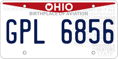 OH license plate GPL6856