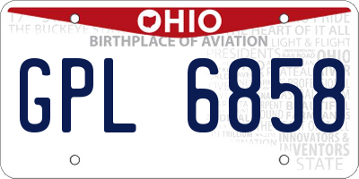 OH license plate GPL6858