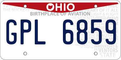 OH license plate GPL6859