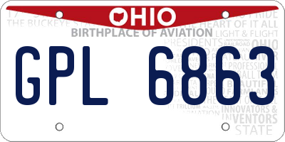 OH license plate GPL6863