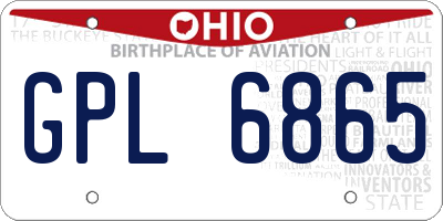 OH license plate GPL6865