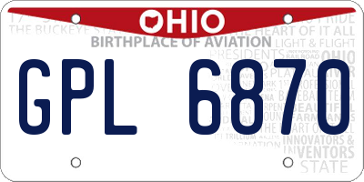 OH license plate GPL6870