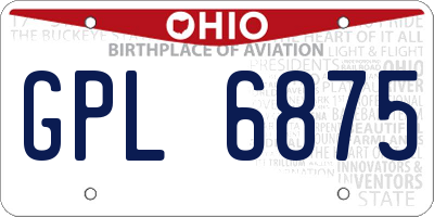 OH license plate GPL6875