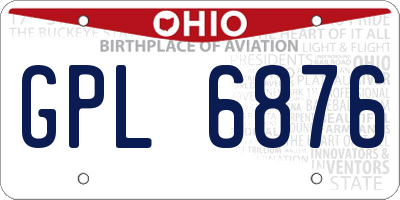 OH license plate GPL6876