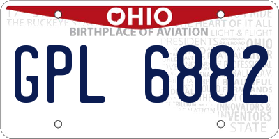 OH license plate GPL6882