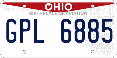 OH license plate GPL6885