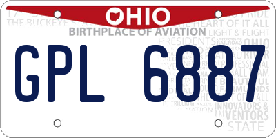 OH license plate GPL6887