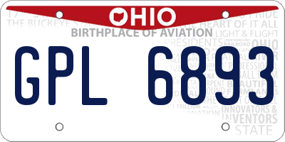 OH license plate GPL6893