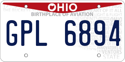 OH license plate GPL6894