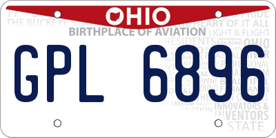 OH license plate GPL6896
