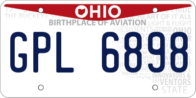 OH license plate GPL6898
