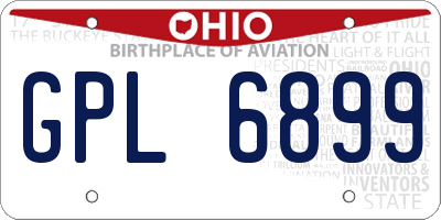 OH license plate GPL6899