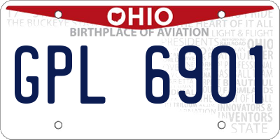OH license plate GPL6901