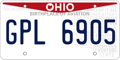 OH license plate GPL6905
