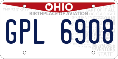 OH license plate GPL6908