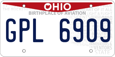 OH license plate GPL6909