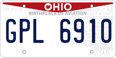 OH license plate GPL6910