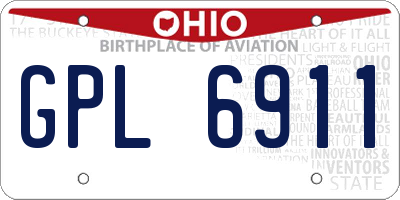 OH license plate GPL6911
