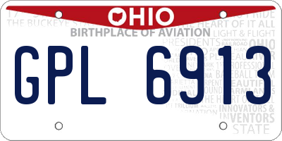 OH license plate GPL6913